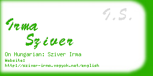 irma sziver business card